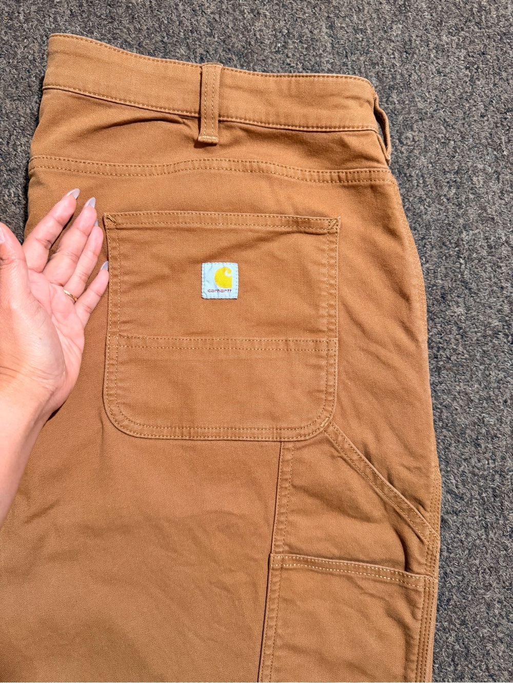 Carhartt Brown Work Pants with Pocket Patch - Picture 12 of 12